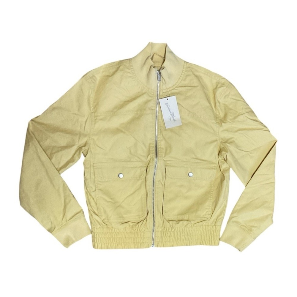 NWT Bomber Jacket Yellow Cargo Canvas Super Cute Girly Universal Thread Size XS